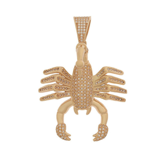 9ct Solid Yellow Gold Cubic Zirconia Scorpion Pendant HPP0171