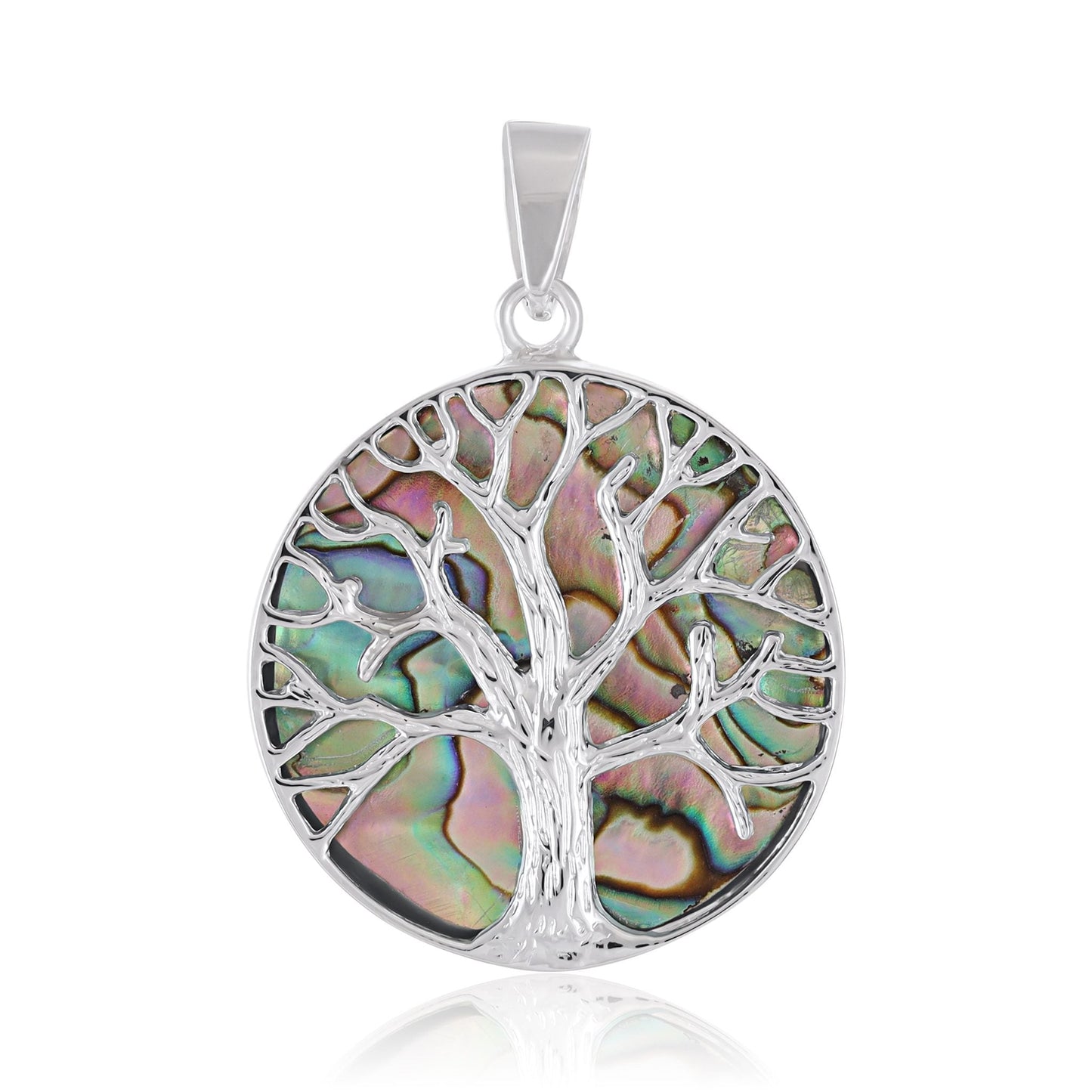 Sterling Silver Abalone Shell Tree Of Life Pendant SPD4043