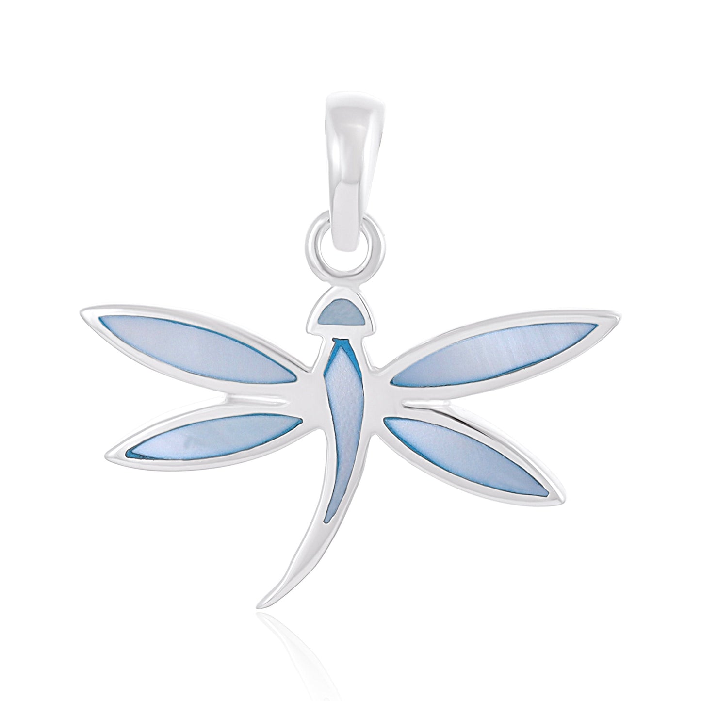 Sterling Silver Abalone Dragonfly Pendant SPD4013