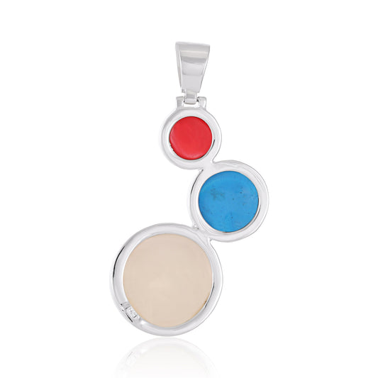 Triple Circle Mother-of-pearl Celestial Pendant SPD4046-M