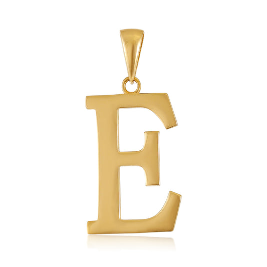 14ct Yellow Gold Initial Letter E Pendant