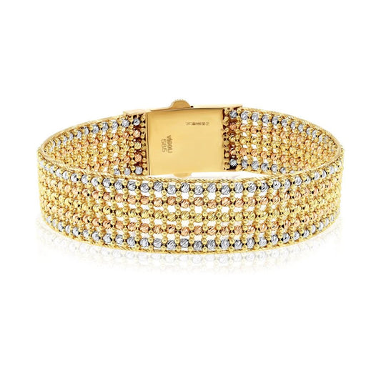 14ct Solid Multicolour Gold Beads Bracelet 02022229