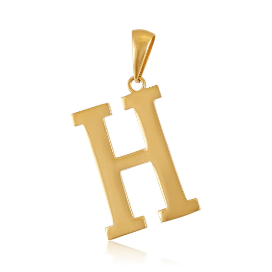 9ct Yellow Gold Initial Letter H Pendant