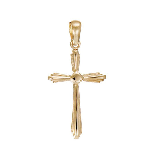 14ct Yellow Gold Geometrical Cross Pendant