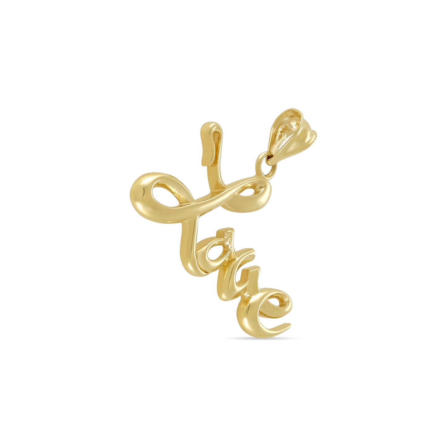 9ct Yellow Gold Love Word Pendant