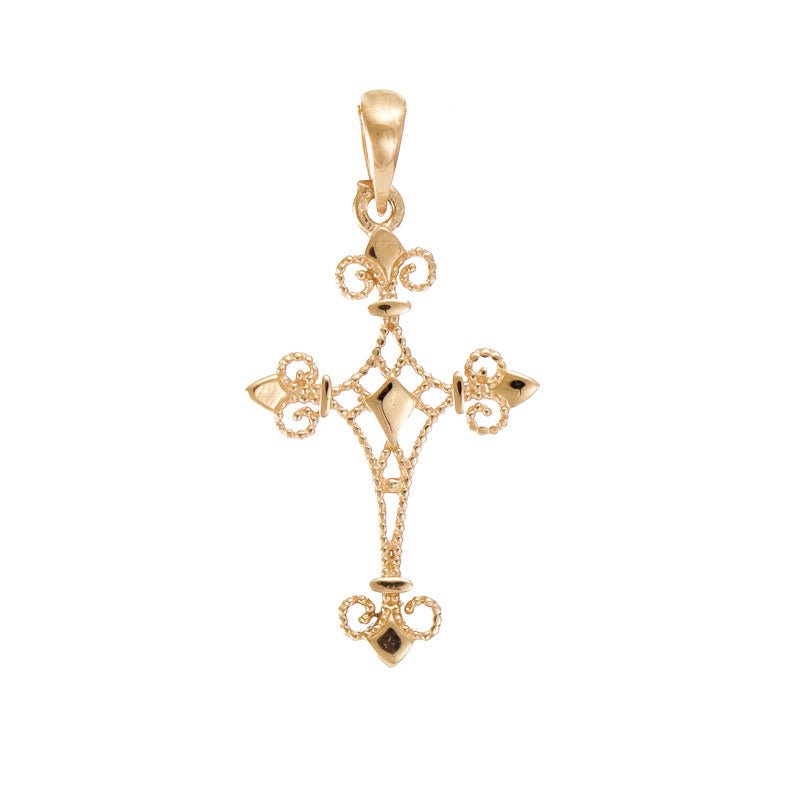 9ct Yellow Gold Detailed Cross Pendant