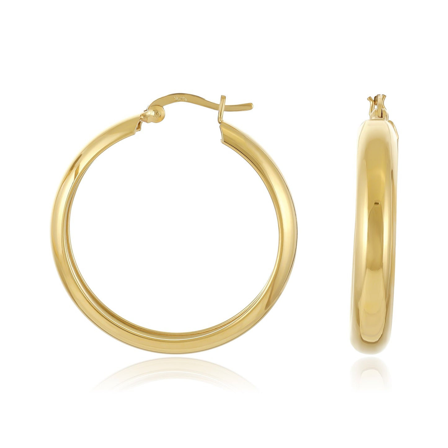 Gold-Plated Silver Hoop Earrings