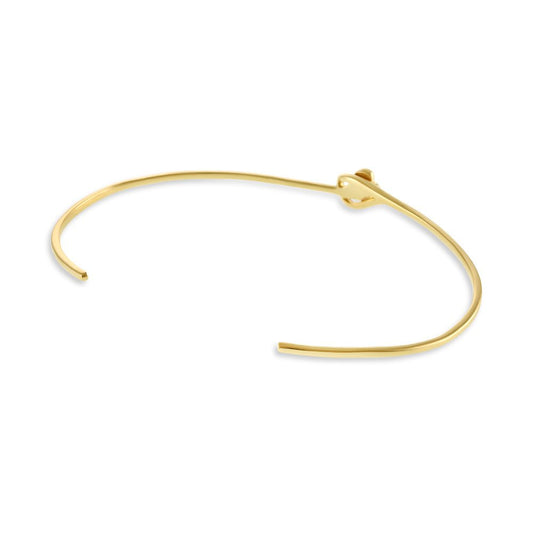 14ct Yellow Gold 1 Micron Plated Heart Detail Bangle