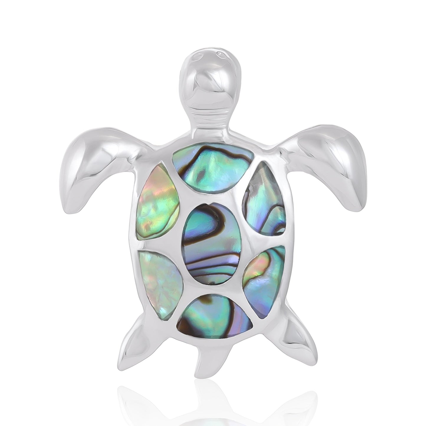 Sterling Silver Abalone Shell Turtle Pendant SPD4028