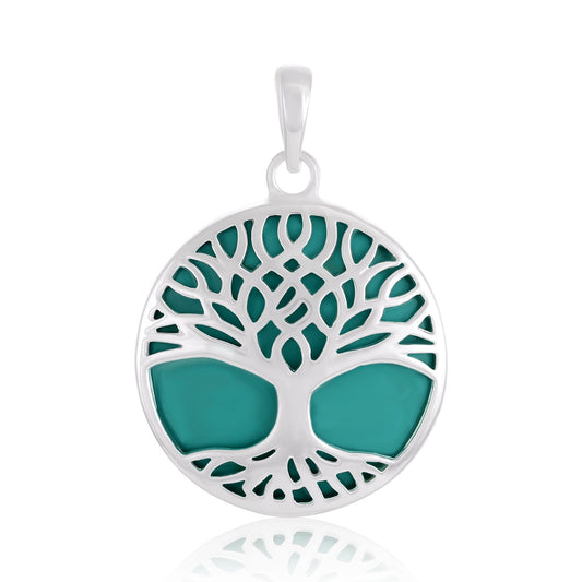 Sterling Silver Abalone Shell Tree Of Life Pendant SPD4001