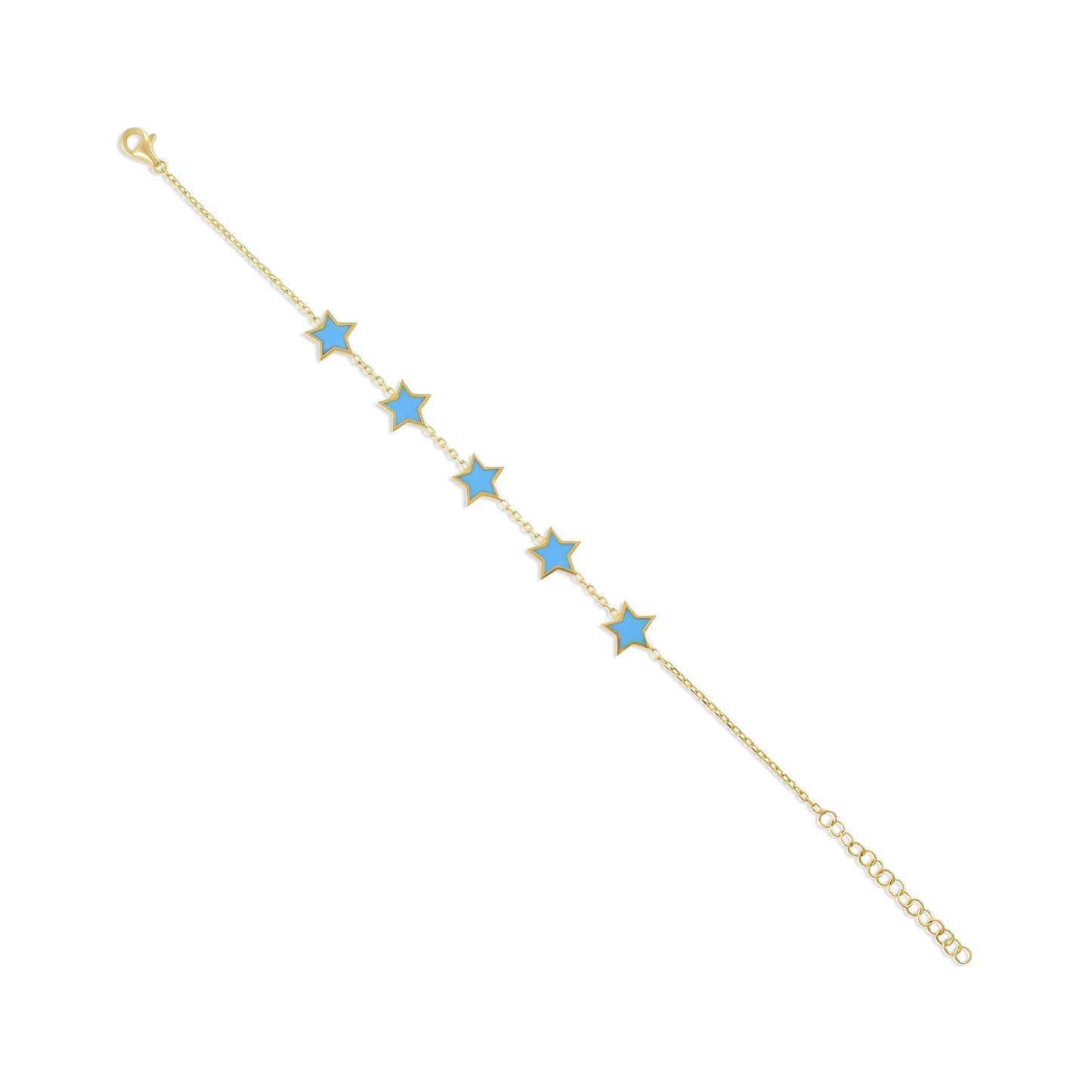 925 sterling silver blue star bracelet PBR8001-B