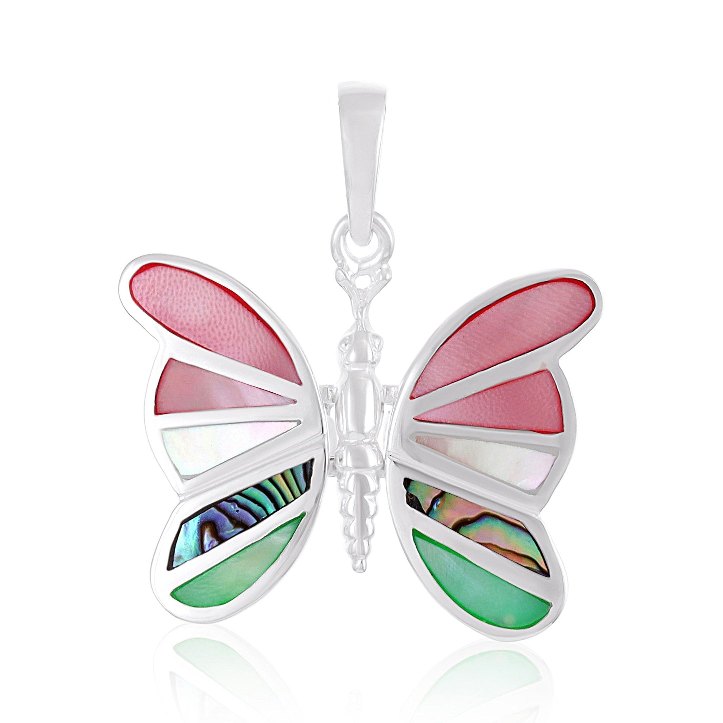 Sterling Silver Abalone Shell Butterfly Pendant SPD4014