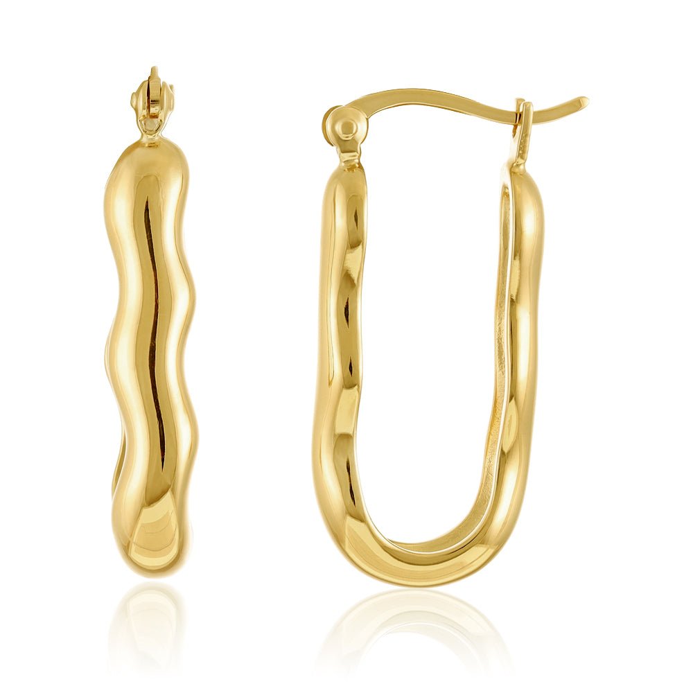 14ct Yellow Gold Plated 1 Micron Twisted Hoop Earrings