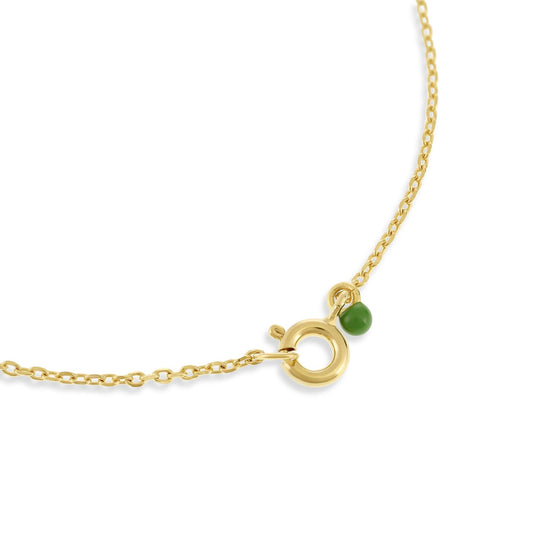 18ct Yellow Gold 1 Micron Plated Green Enamel Twist Necklace