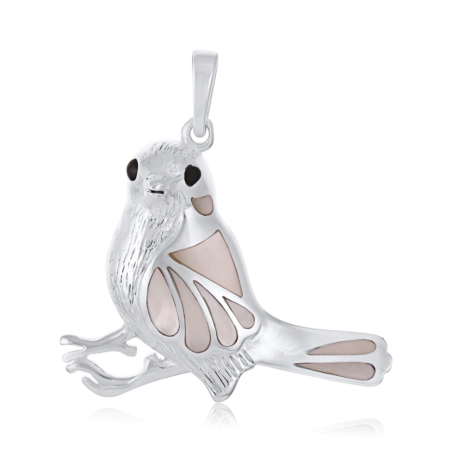 Sterling Silver Mother Of Pearl Bird Pendant SPD4039