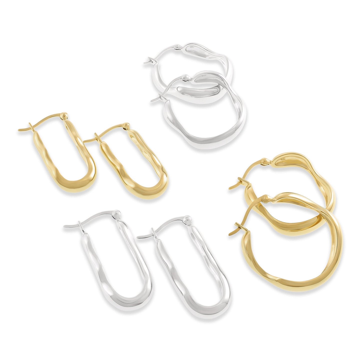 14ct Yellow Gold Plated 1 Micron Twisted Hoop Earrings