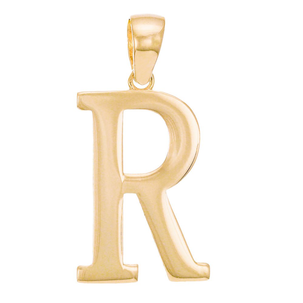 14ct Yellow Gold Initial Letter R Pendant