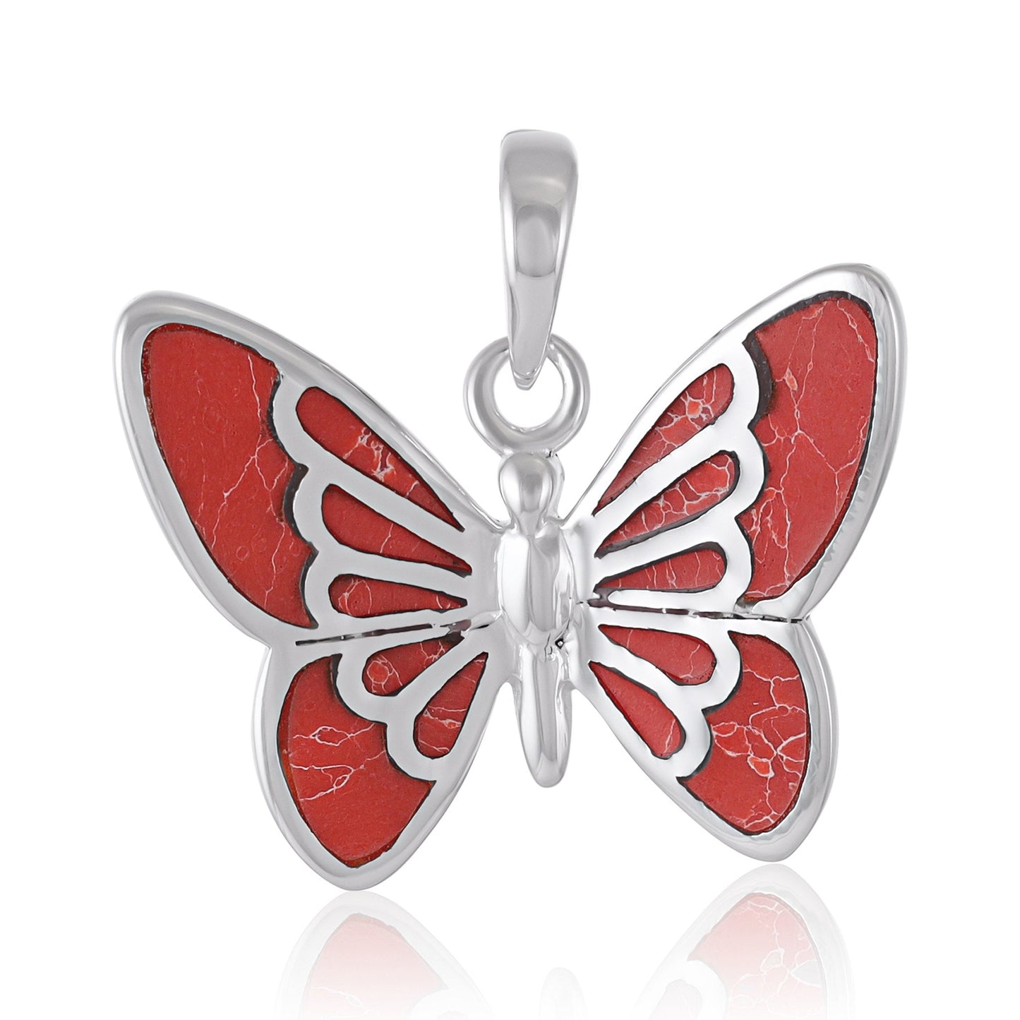 925 Sterling Silver Abalone Shell Butterfly Pendant SPD4048