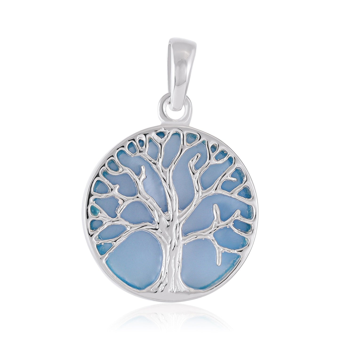 Sterling Silver Abalone Shell Tree Of Life Pendant SPD4044